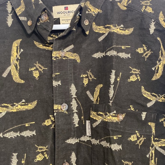 WOOLRICH Men’s Brown Wildlife Chamois Shirt Size Large ( 117 A) - Picture 2 of 5